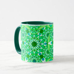 Mandala patroon, Emerald green en pauock Mok