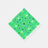 Mandala patroon, Emerald green en pauock Servetten (Hoek)