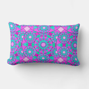 Mandala patroon, fuchsia, roze & turquoise kussen