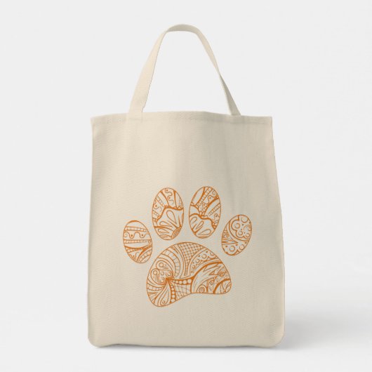 Mandala Patroon Hond Paw Print Tote Bag (Achterkant)