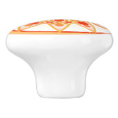 Mandala patroon in koraal, sinaasappel en goud keramische knop (Zijkant)