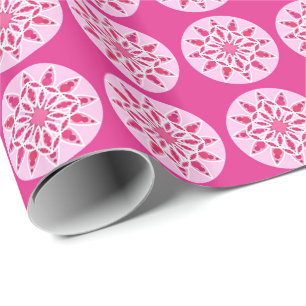 Mandala patroon in roze, fuchsie en wit cadeaupapier