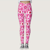 Mandala patroon in schaduwen van roze, maroon leggings (Voorkant)