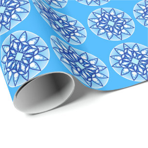 Mandala patroon in turquoise, marine en white cadeaupapier