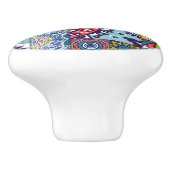 Mandala patroon keramische knop (Zijkant)