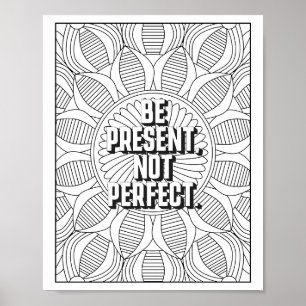 Mandala Patroon kleurplaat mindfulness quote Poster
