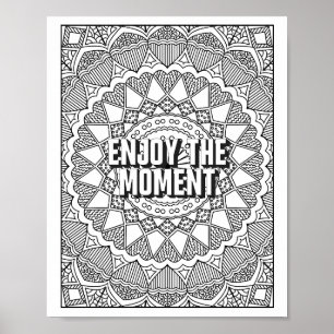 Mandala Patroon kleurplaat mindfulness quote Poster