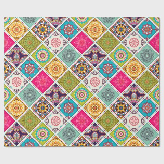Mandala patroon kleurrijk Marokkaans Cadeaupapier (Vlak)