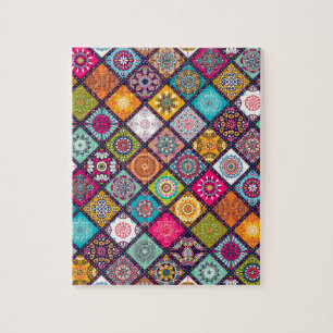 Mandala patroon kleurrijk Marokkaans Legpuzzel