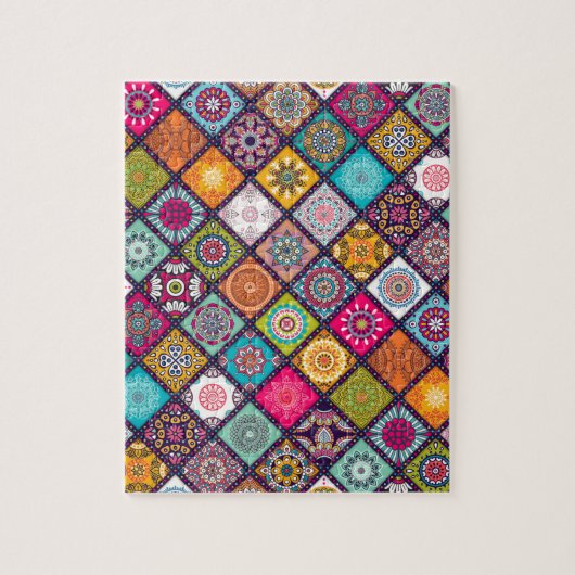 Mandala patroon kleurrijk Marokkaans Legpuzzel (Verticaal)