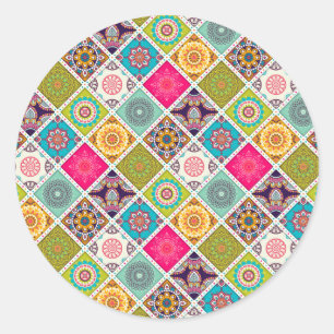 Mandala patroon kleurrijk Marokkaans Ronde Sticker