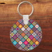 Mandala patroon kleurrijk Marokkaans Sleutelhanger (Voorkant)