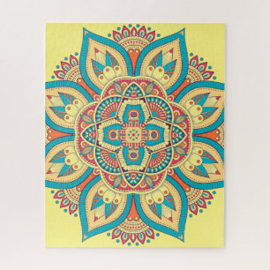 Mandala patroon kleurrijke etnische Marokkaanse Legpuzzel