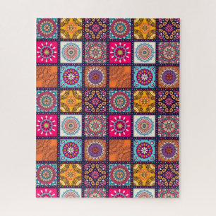 Mandala patroon kleurrijke etnische Marokkaanse Legpuzzel