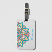 Mandala patroon kleurrijke Marokkaanse naam Bagagelabel (Voorkant (verticaal))