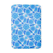 Mandala patroon, kobalt blauw, turquoise en wit badmat (Voorkant Verticaal)