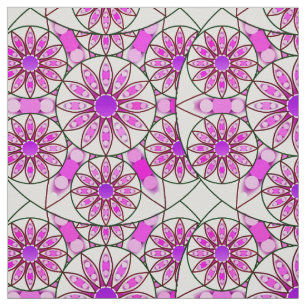 Mandala patroon, lavendel, roze, warm roze, wit stof