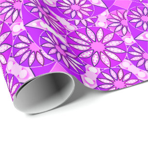 Mandala patroon, paars, orchidee en roze cadeaupapier