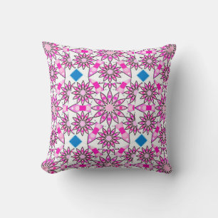 Mandala patroon, roze, hete roze, kussen