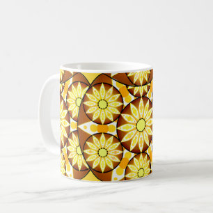 Mandala patroon, schaduwen van bruin en goud koffiemok