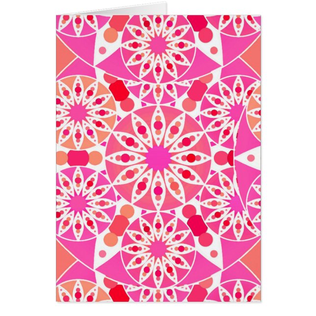 Mandala patroon, schaduwen van roze en koraal (Voorkant)