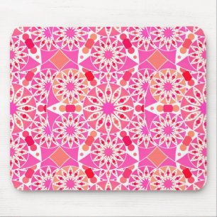 Mandala patroon, schaduwen van roze en koraal muismat