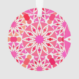 Mandala patroon, schaduwen van roze en koraal ornament