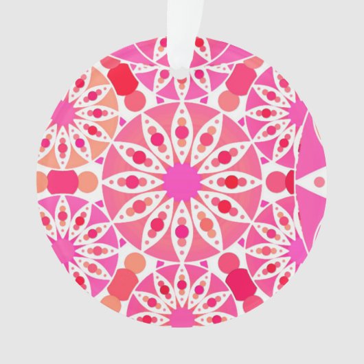Mandala patroon, schaduwen van roze en koraal ornament (voorkant)