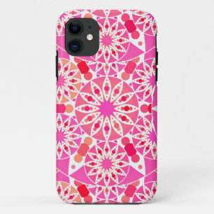 Mandala patroon, tinten roze en koraal iPhone 11 hoesje