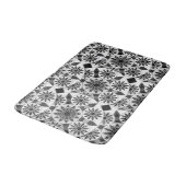 Mandala patroon, zwart, wit en grijs / grijs badmat (Gekanteld)
