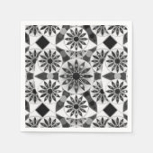 Mandala patroon, zwart, wit en grijs / grijs servetten (Voorkant)