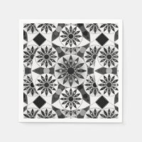 Mandala patroon, zwart, wit en grijs / grijs