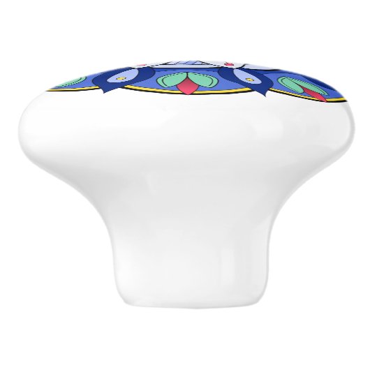 Mandala Pattern 01 Keramische Knop (Zijkant)