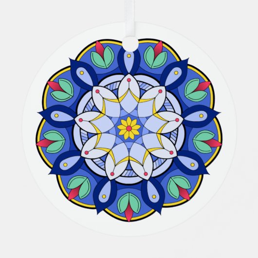 Mandala Pattern 01 Metalen Ornament (Achterkant)