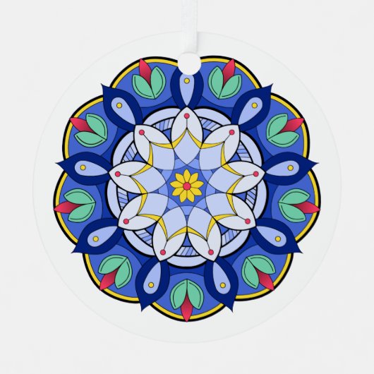 Mandala Pattern 01 Metalen Ornament (Voorkant)