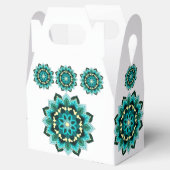 Mandala Pattern 02 in aqua Bedankdoosjes (Geopend)