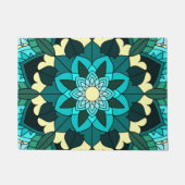 Mandala Pattern 02 in aqua Deurmat (Voorkant)