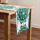 Mandala Pattern 02 in aqua Medium Table Runner Tafelloper (Voorbeeld)