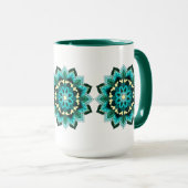 Mandala Pattern 02 in aqua Mok (Voorkant rechts)