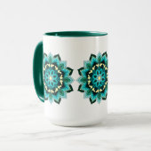Mandala Pattern 02 in aqua Mok (Voorkant links)