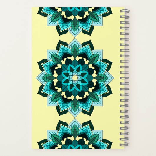 Mandala Pattern 02 in aqua Notitieboek (Achterkant)