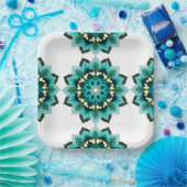 Mandala Pattern 02 in aqua Paper Bord (Feest)