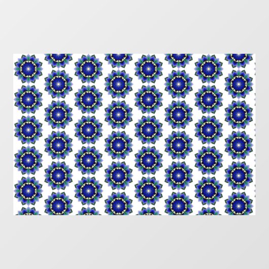 Mandala Pattern 02 in blauw Raamsticker (Vel)