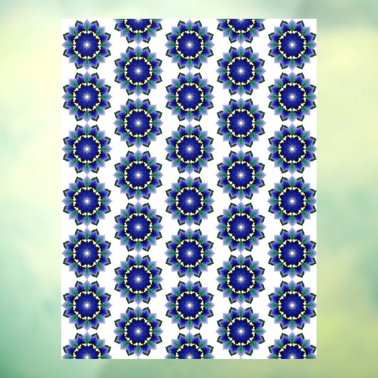 Mandala Pattern 02 in blauw Raamsticker (Vel 3)