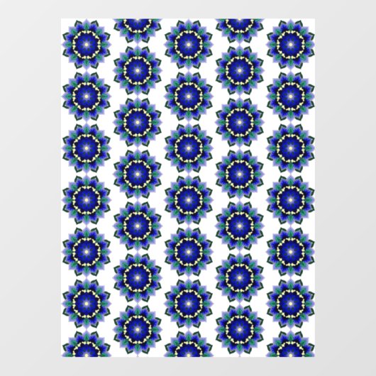 Mandala Pattern 02 in blauw Raamsticker (Vel)