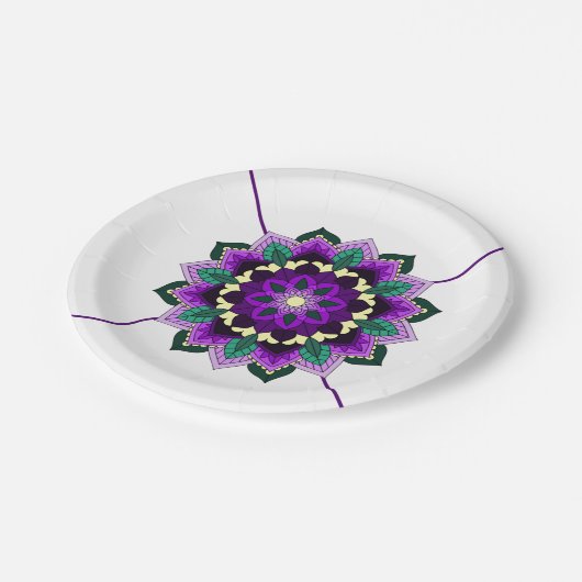 Mandala Pattern 02 in Bord paars papier (Gekanteld)