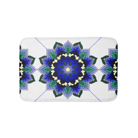 Mandala Pattern 02 in dark blue Bath Mat (Voorkant)