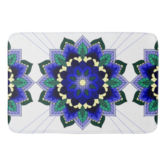 Mandala Pattern 02 in dark blue Bath Mat (Voorkant)