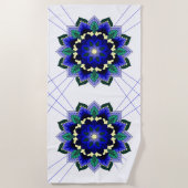 Mandala Pattern 02 in dark blue Beach Towel Strandlaken (Voorkant)