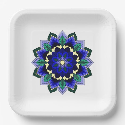 Mandala Pattern 02 in dark blue Paper Bord (Voorkant)